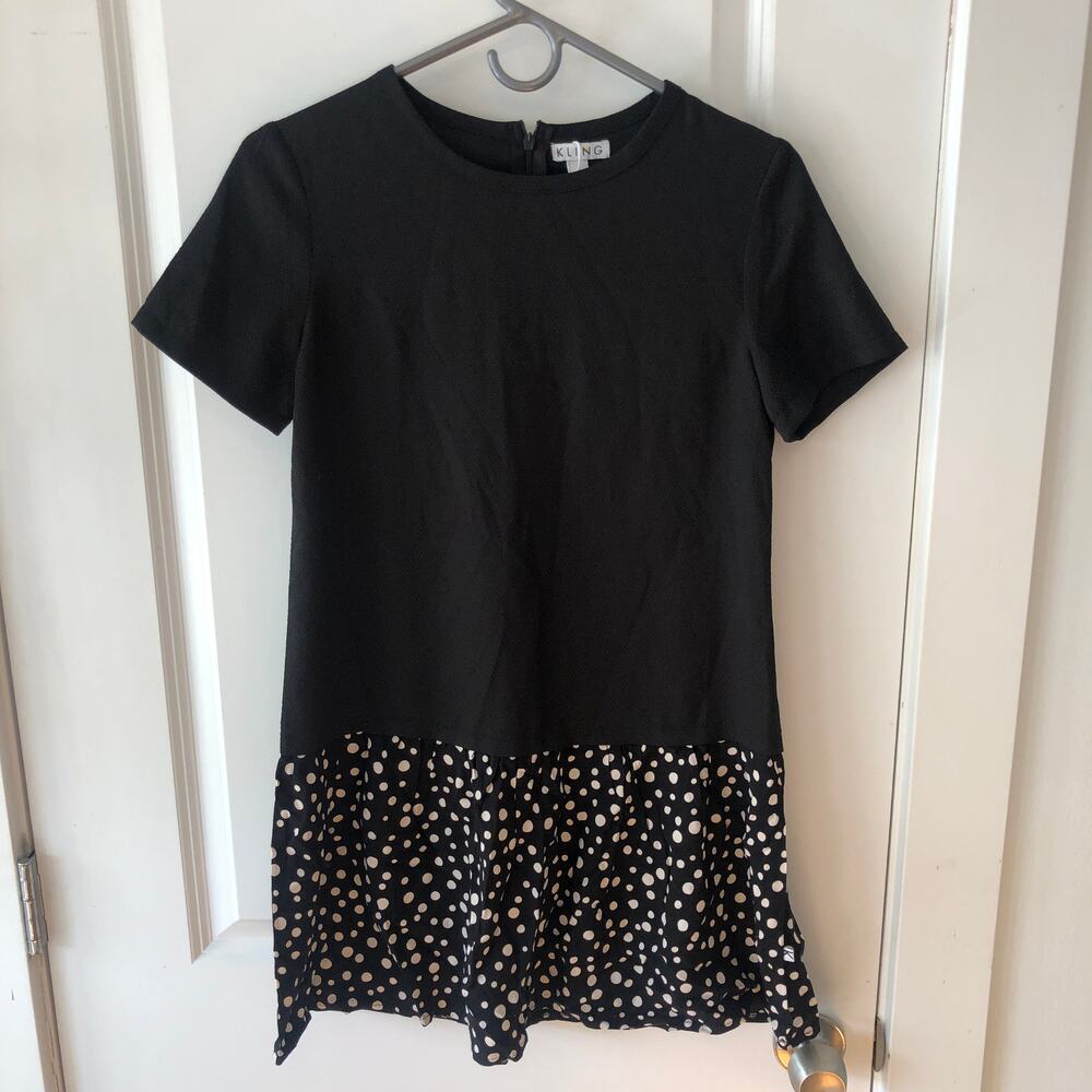 Kling Women's Reach Yoga Icor Dress New with Tags XS $80 Zip Black Dress